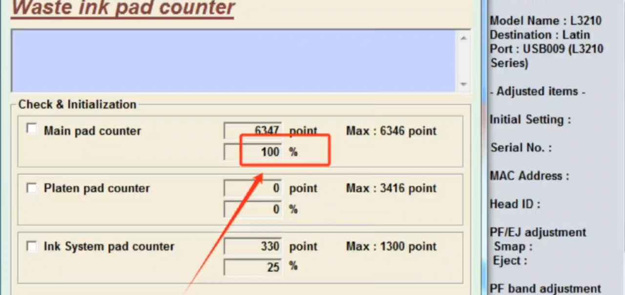 爱普生L3219打印机故障灯闪废墨清零软件下载及方法